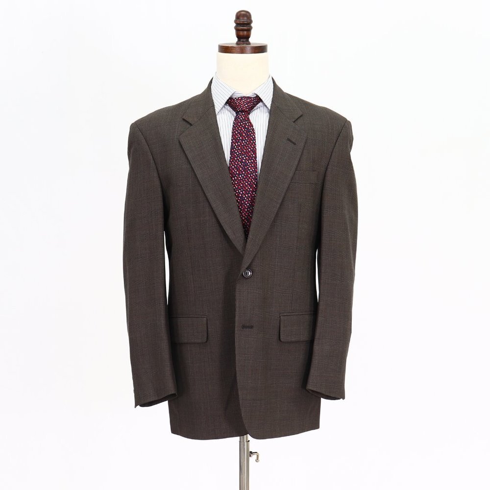 Jos. A. Bank 40R Brown Check 2-Button Sport Coat Blazer Jacket V695